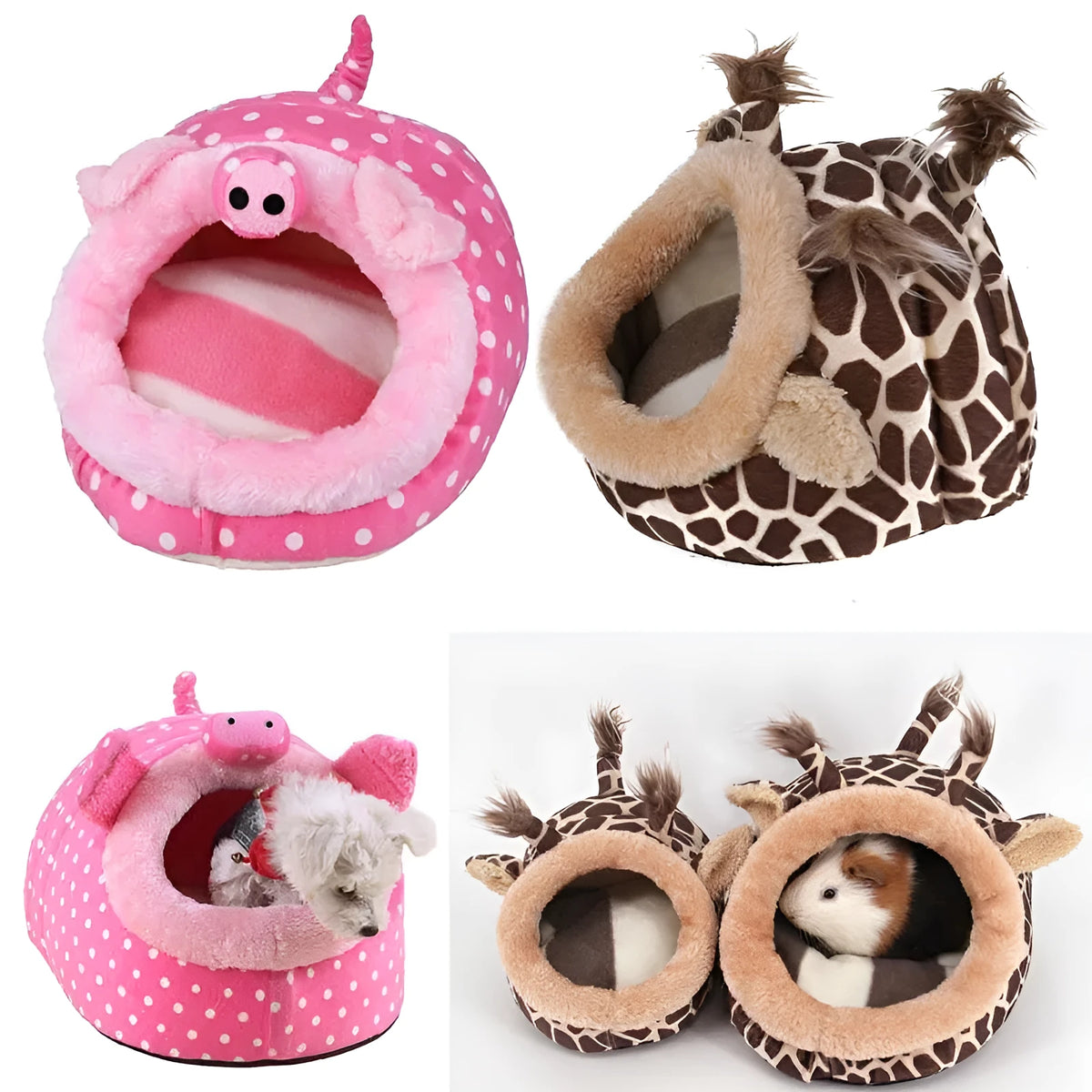 Warm hamster cotton nest, removable washable small pet bed in 3D PP cotton, L 24x20x18cm M 19x18x13cm