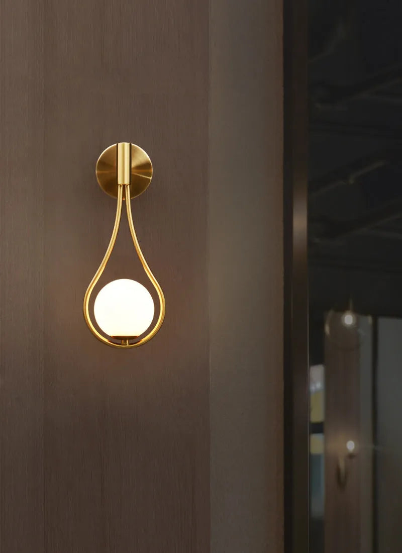 European modern glass wall lamp 210mm black cream mask screw-type design
