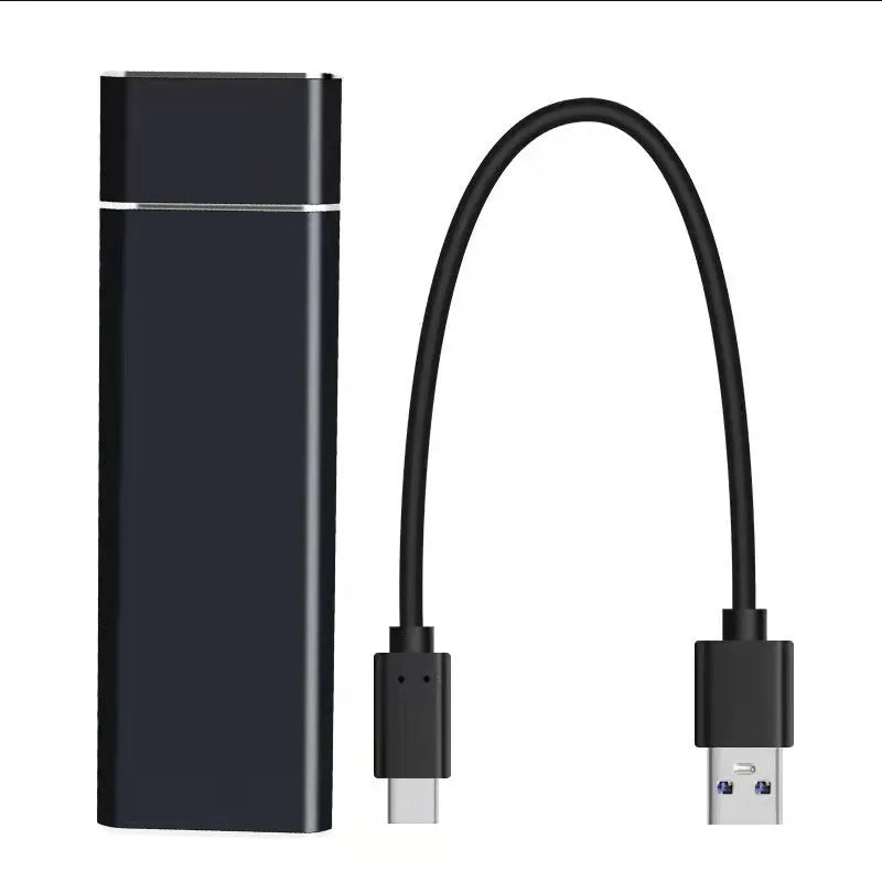 6TB 2.5-inch SSD external hard drive in an ultra-thin metal case with data cable.