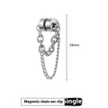 Non-piercing magnetic suction chain earrings with micro inlay, alloy material, European American style