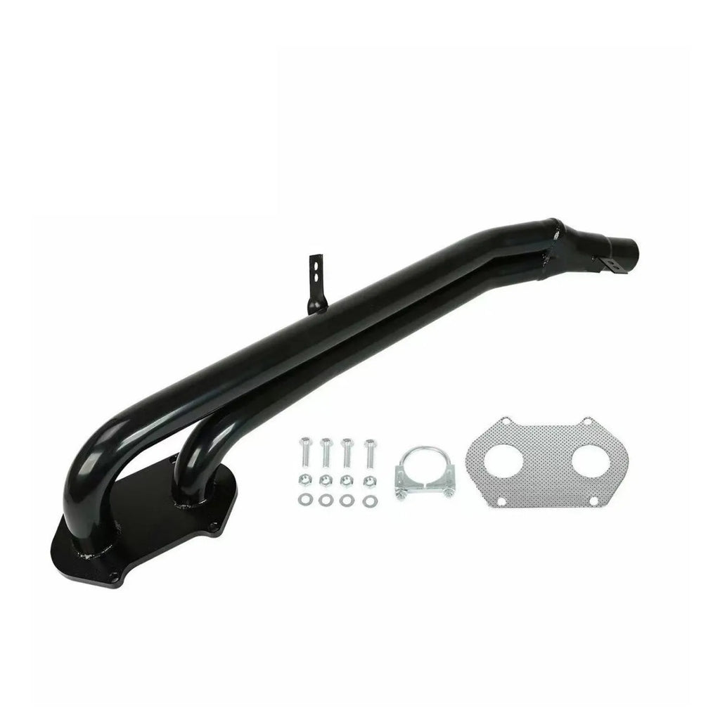 Black stainless steel exhaust manifold head section for Mazda RX-7 12A engine