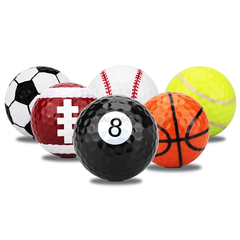Golf practice ball with soft touch and seamless dimple design in a random colour style