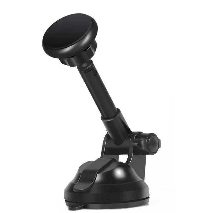 Aluminium alloy magnetic car phone holder with six neodymium magnets, 360-degree rotation and telescopic arm on dashboard