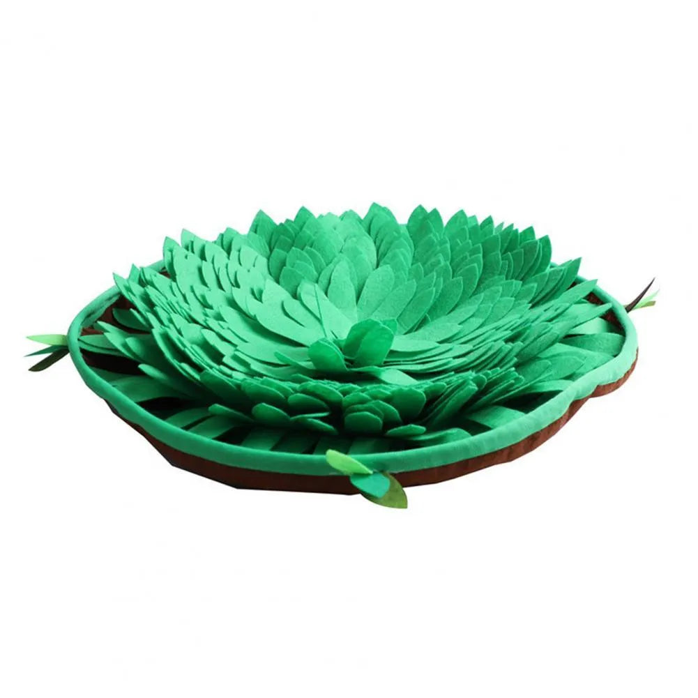 Felt dog snuffle mat puzzle hide food training toy in coffee colour with bowl and storage bag