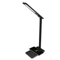 Wireless charging LED desk lamp with rotating head and USB port, Black colour