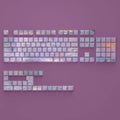 Wenshao Sleeping Lotus PBT keycap set with 130 keys showing side-engraved light transmission design.