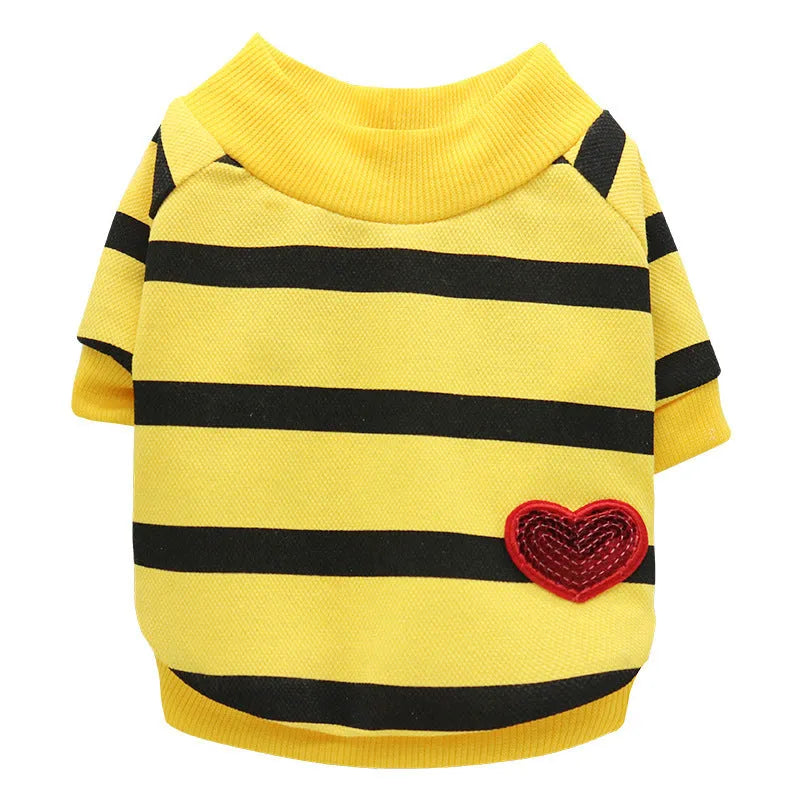 Casual blue puppy summer clothes T-shirt in breathable cloth for small dogs