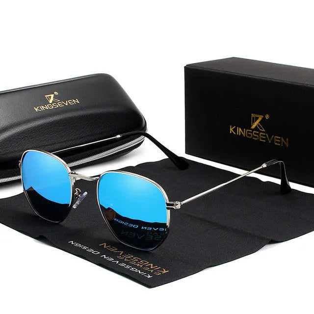 Classic round frame retro sunglasses for men in black, shown from a front perspective.