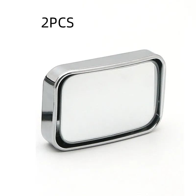 Portable car rearview mirror with ultra clear glass and alloy frame in black finish