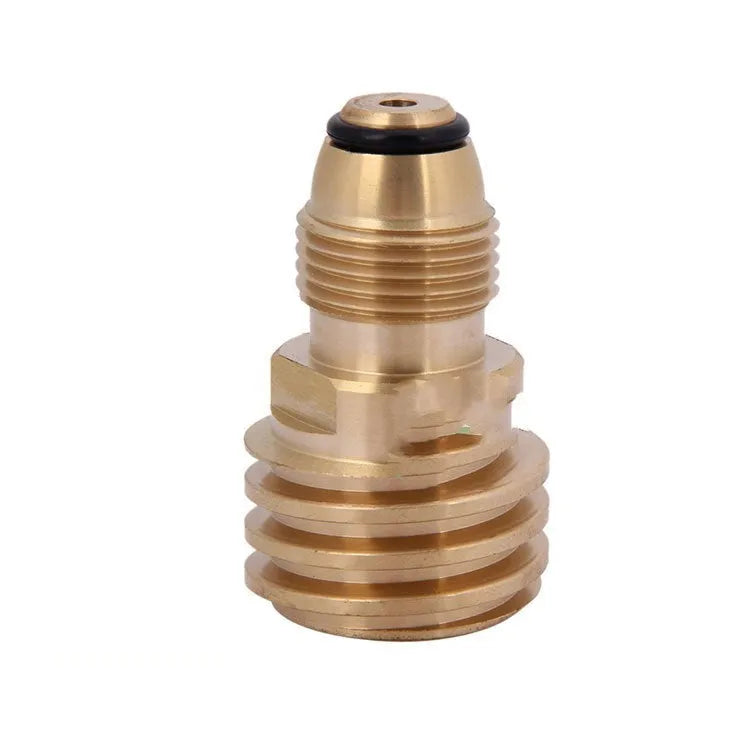 Brass gas brazing adapter with taper external thread and gold finish