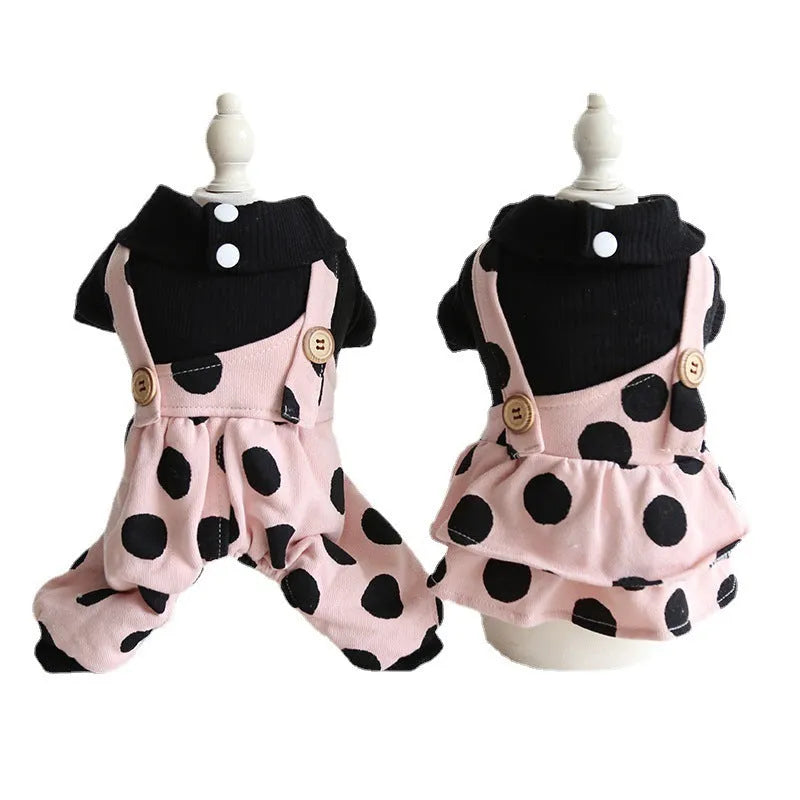 Petstyle lapel shoulder strap dog clothes in casual cloth on a model dog