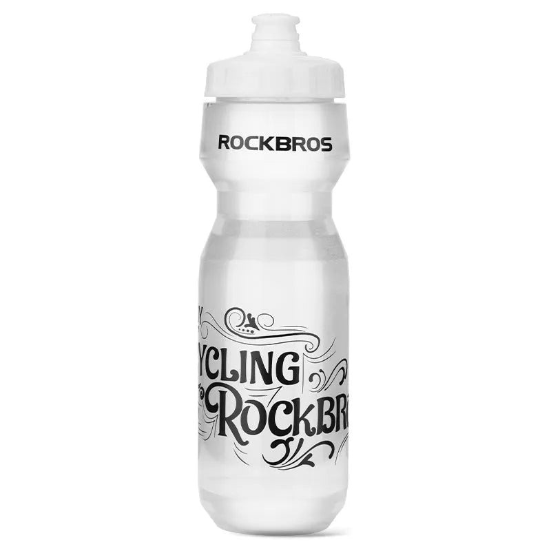 Cycling water bottle 750ml press-type PP5 with white mouth transparent body