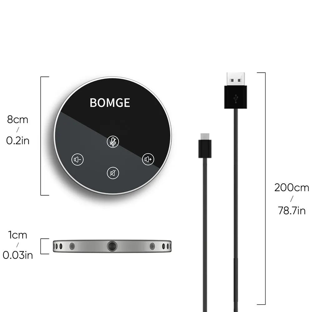 USB conference microphone with speaker, 360° omnidirectional desktop mic for PC laptop, BUM-04 BUM-05 BUM-06