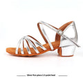 Women's Latin dance shoes with real silk upper and cowhide sole in black colour option