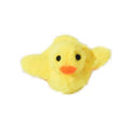 Yellow flapping duck interactive cat toy with motion sensor on a plain background.
