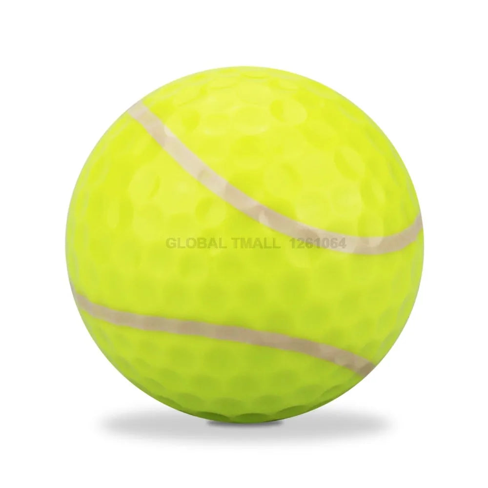 Golf practice ball with soft touch and seamless dimple design in a random colour style
