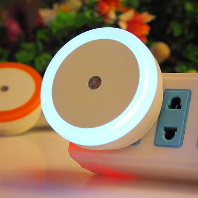 Round LED induction halo night light in blue, red, white, or yellow for night market stalls and home use