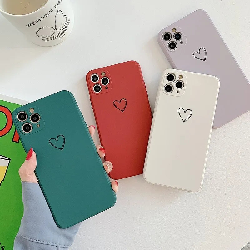 Silicone iPhone case in various solid colours showing precise port and button cutouts