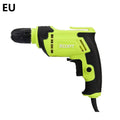 Pistol-grip 450W AC electric drill with a 10mm chuck on a workbench.