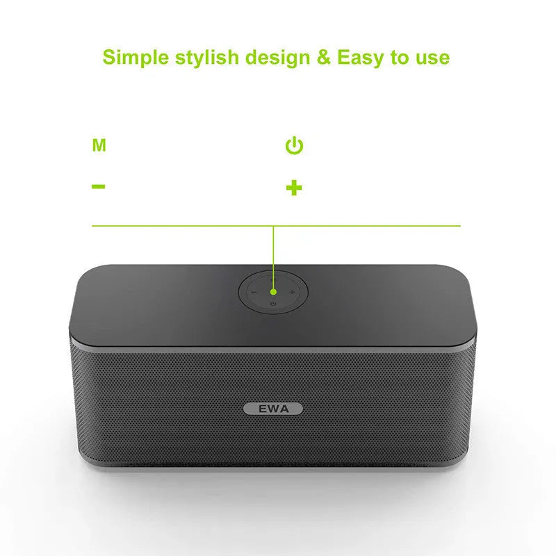 Gold Ewa Sound for Love W1 Bluetooth speaker with metal connection points and double speaker grille