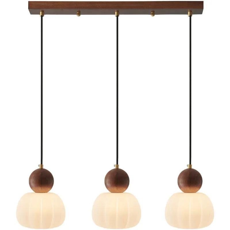 Nordic style pumpkin-shaped bedroom chandelier in alloy with multiple head and colour options