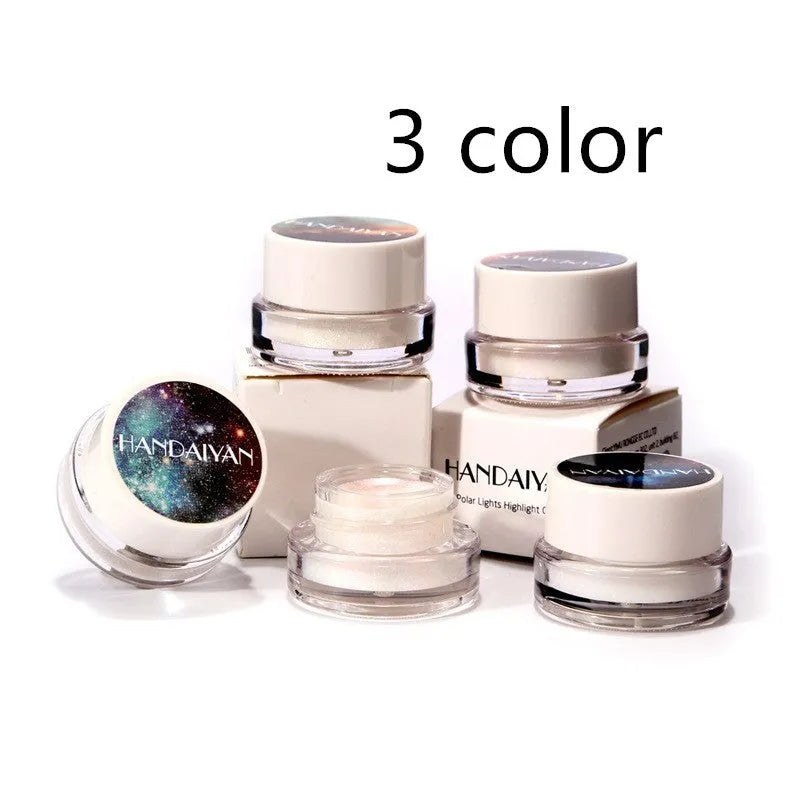 5 colour Aurora Chameleon highlighter palette with cream 3D shimmer in compact portable size