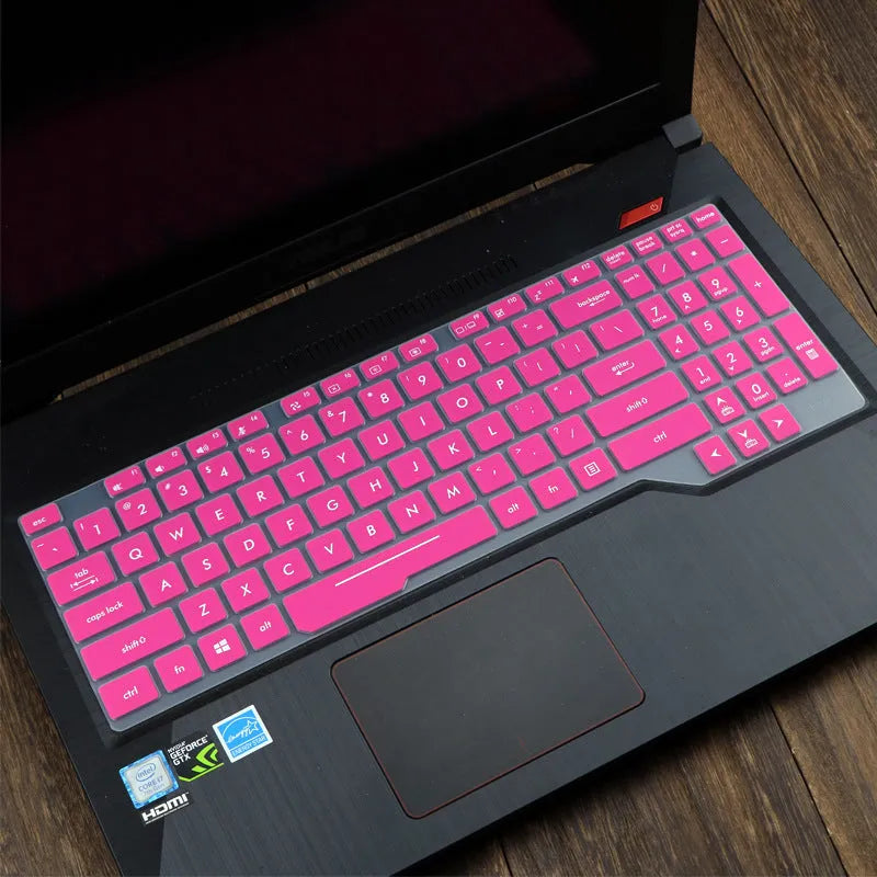 ASUS Flight laptop keyboard protective film cover in various colour options on a keyboard