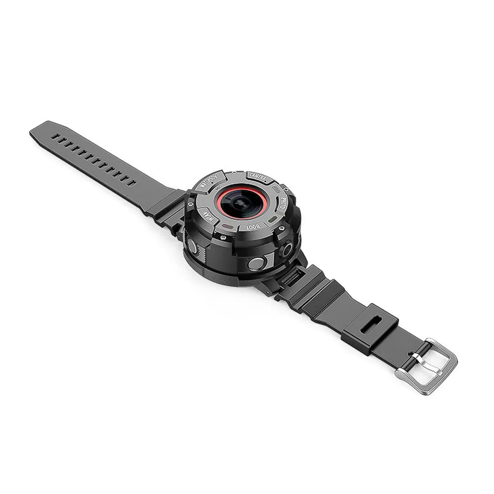 Black waterproof sports digital camera showing 290mm length and 25.5mm thickness
