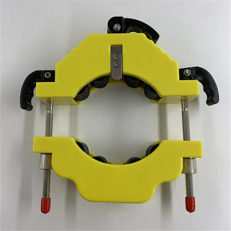 Yellow bottle cutter tool for cutting glass bottles from 50mm to 120mm diameter for DIY crafts