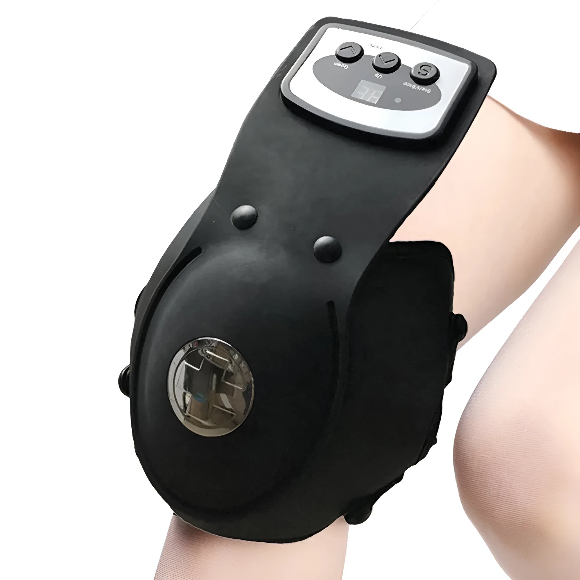 Infrared knee massager with adjustable temperature control and shoulder pads
