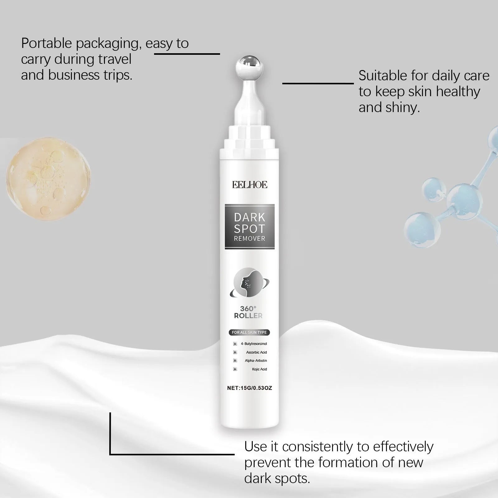 15g facial essence cream tube with jojoba oil and brightening ingredients