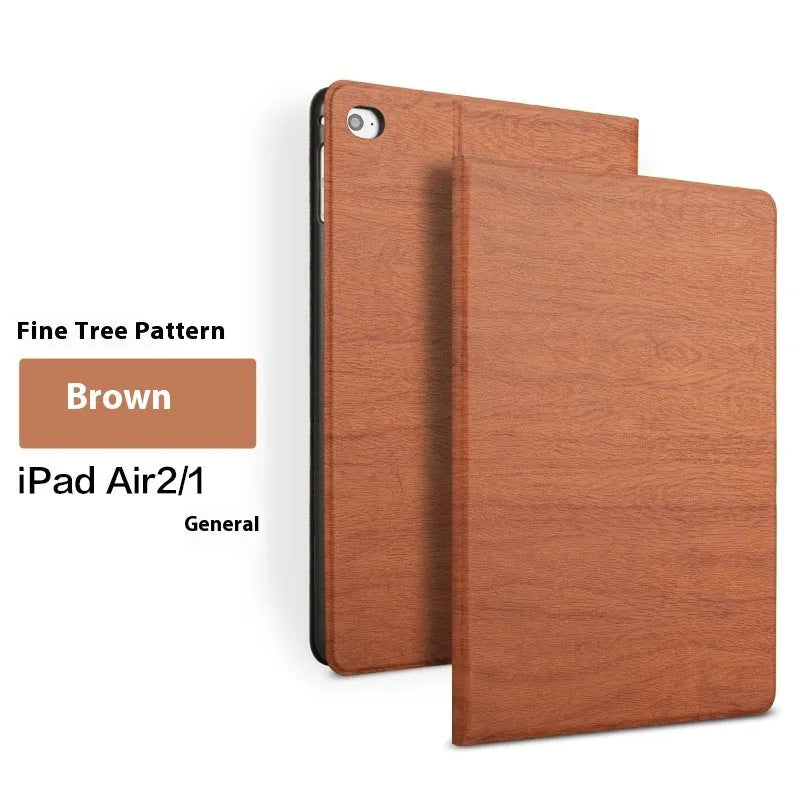 Universal iPad protective cover with built-in sleep bracket in imitation leather, available in sapphire blue and black colours