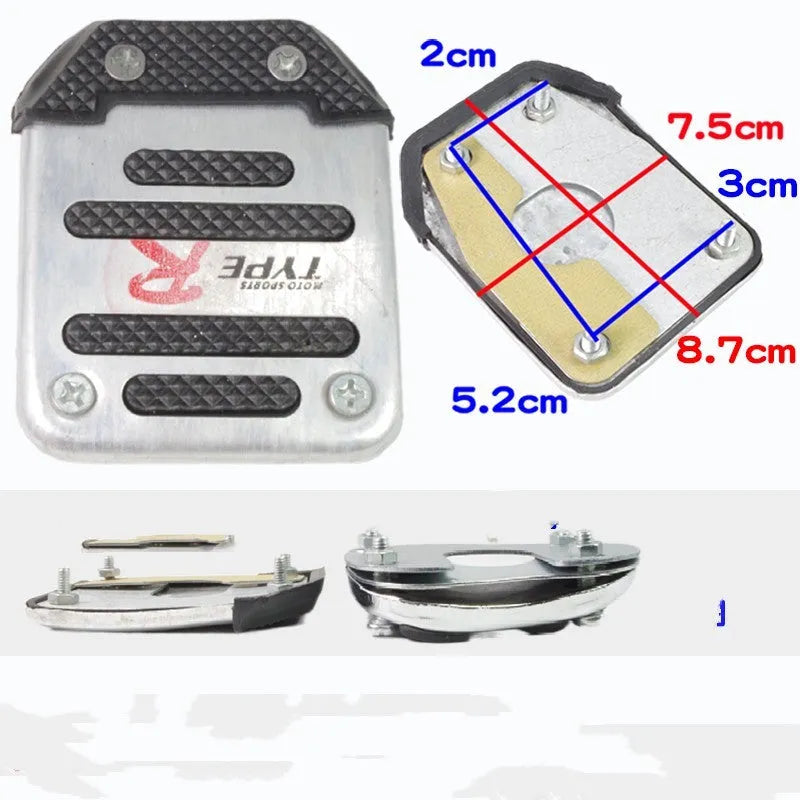 Metal motorcycle brake pedal skid plate replacement part for scooters