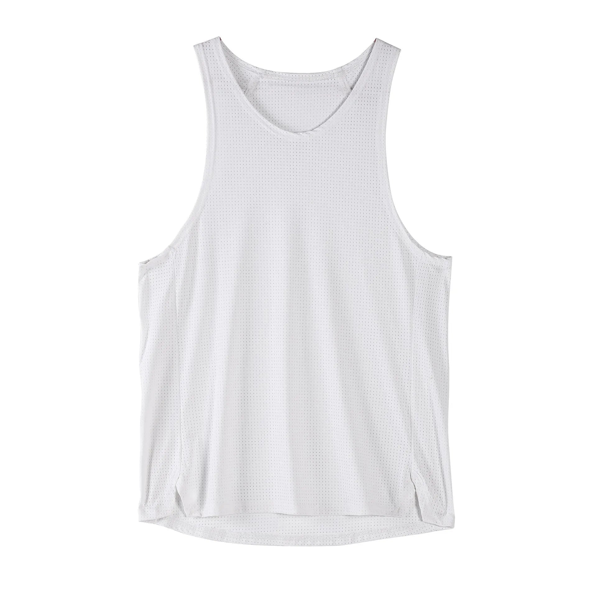 Men's black sleeveless nylon vest laid flat, showing casual sports style.