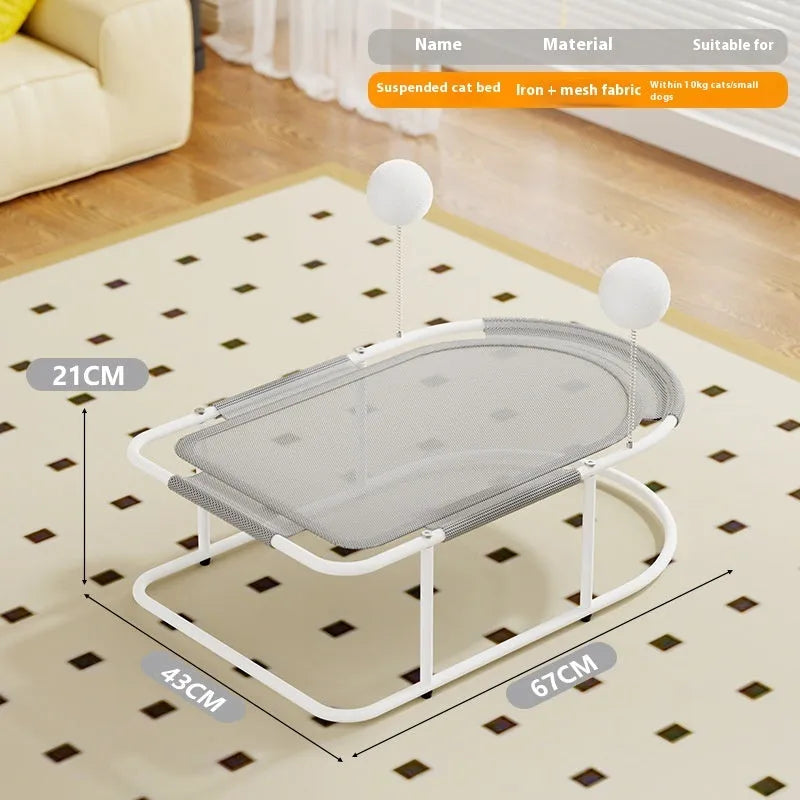 Large grey fabric cat kennel with bracket ventilation and removable padded mat