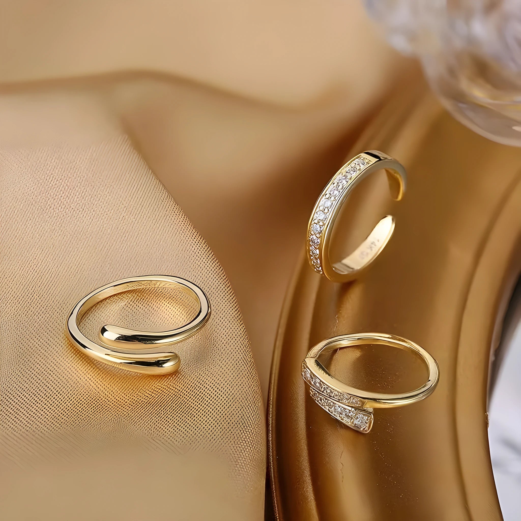 Geometric gold plating fashion ring with 0.5 thickness and European design