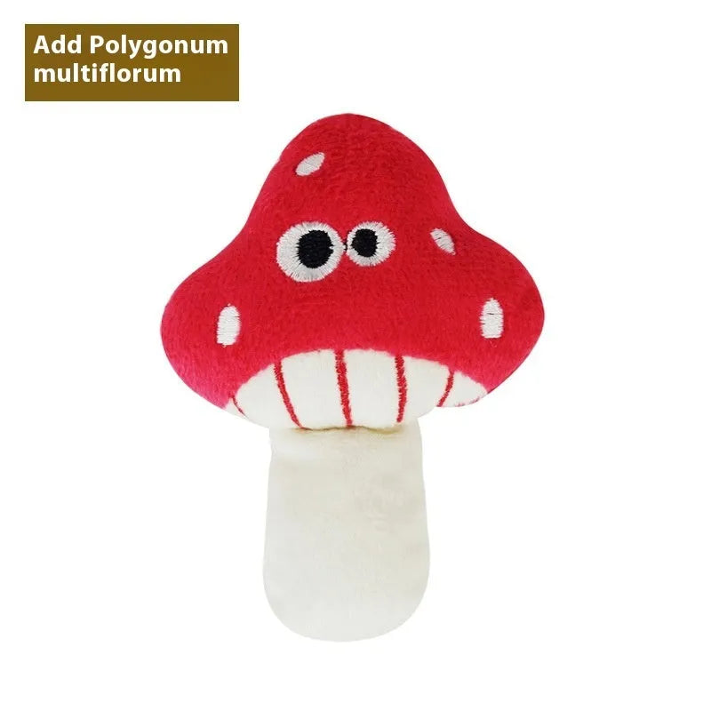 Catnip-filled plush cat toy in food shapes including burrito, cone, cucumber, mushroom, pineapple and pizza styles