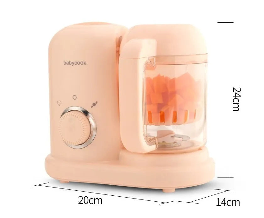 Baby food processor steamer blender in green or pink with double mixing blade