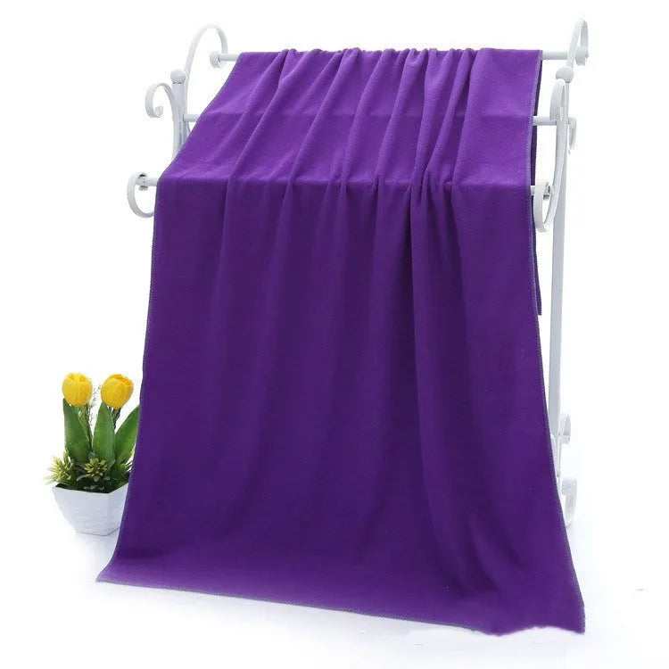 Absorbent microfiber bath towel 70x140cm in Dark Blue colour weft knitted superfine fibre
