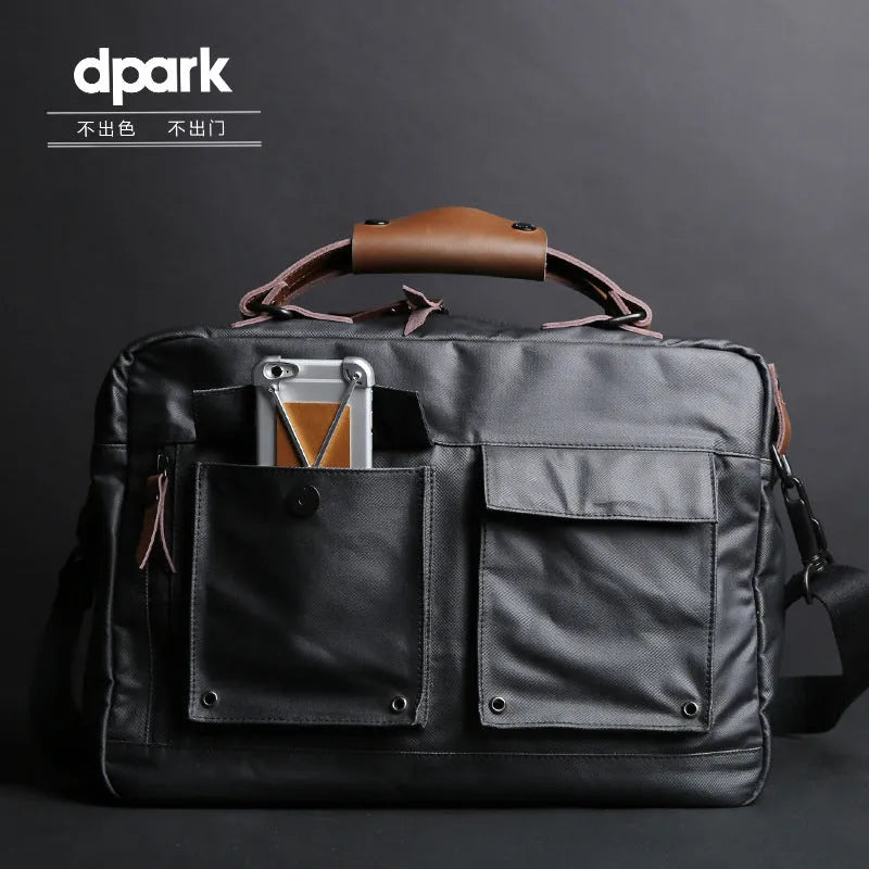 Dpark black laptop bag with single shoulder strap for 14 or 15 inch devices including Lenovo