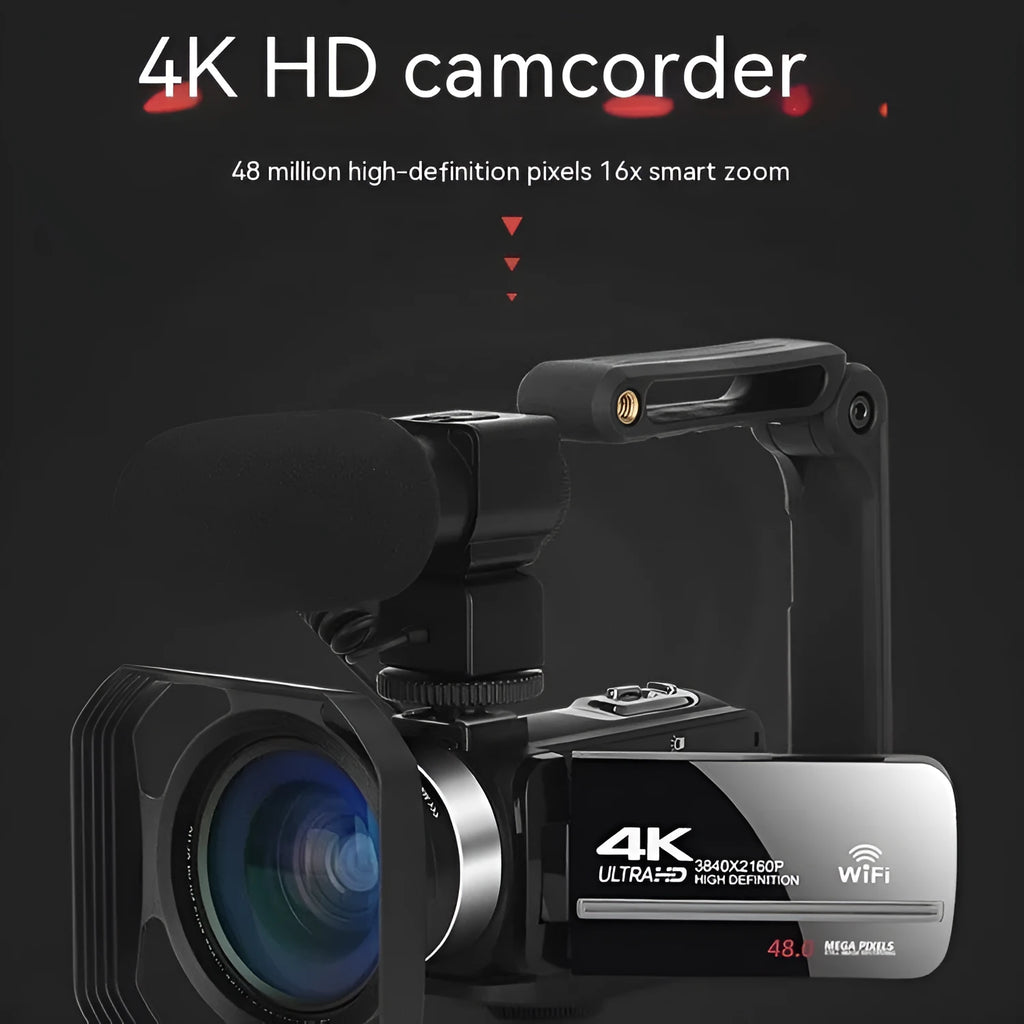 Black WIFI digital HD night vision camera with 3-inch screen showing 37mm lens mount.