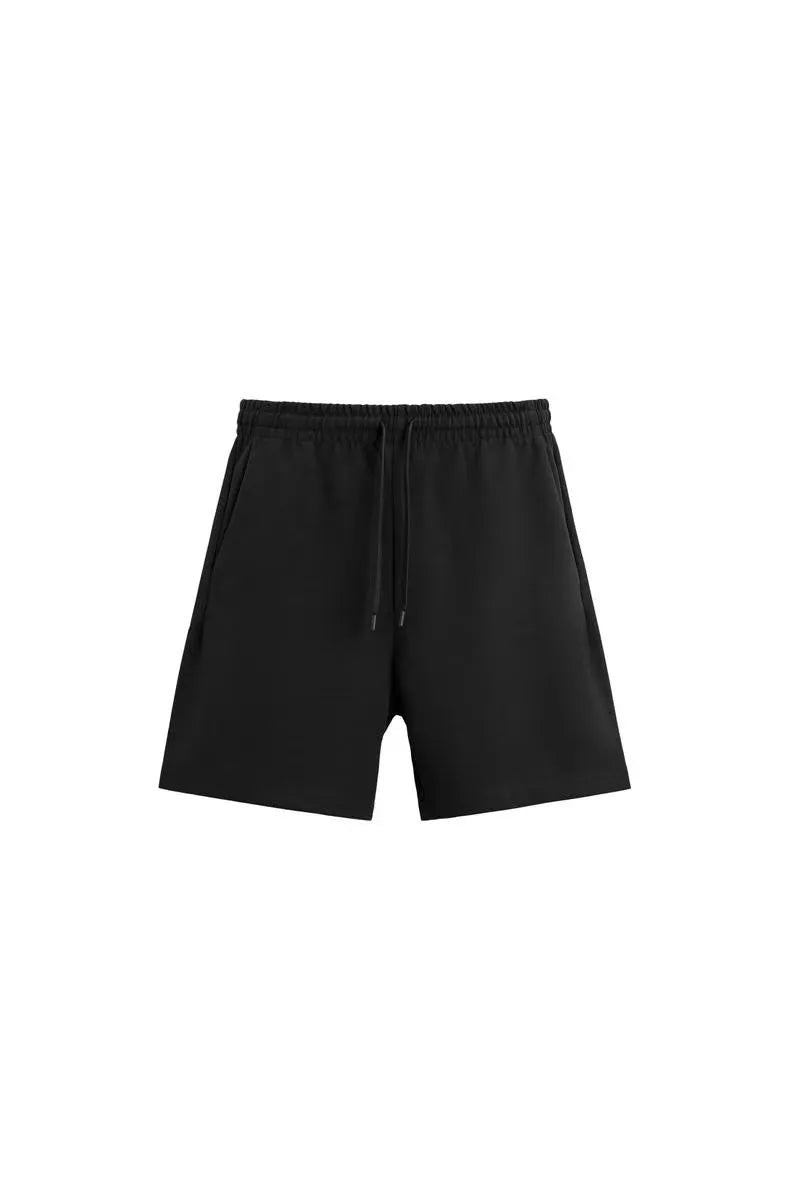 Double-sided loose short sleeve top and shorts set in urban style with round collar