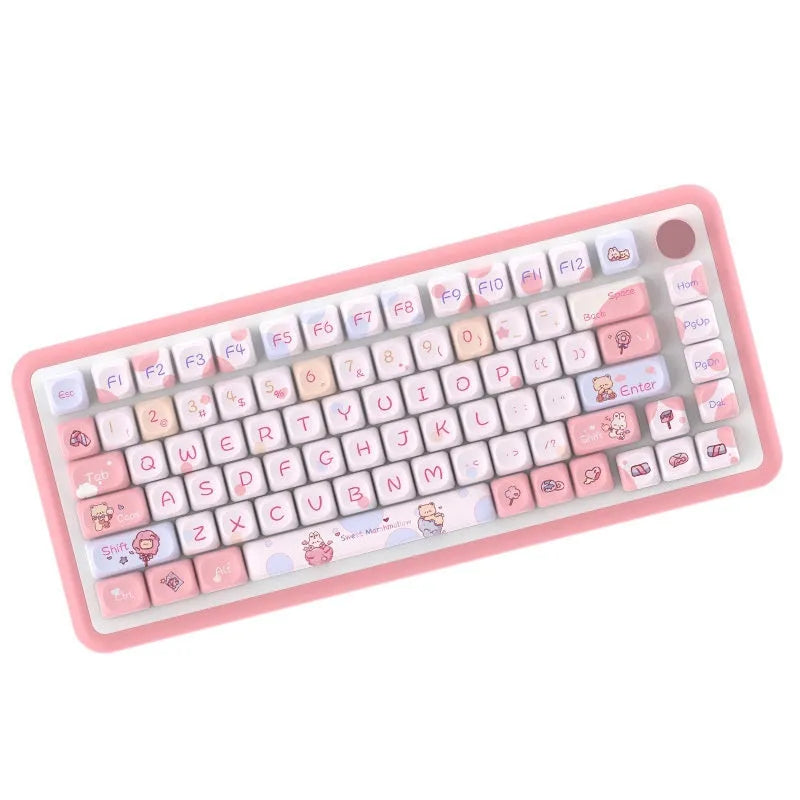 Sweet Cotton Candy colour mechanical keyboard key cap set in a package.
