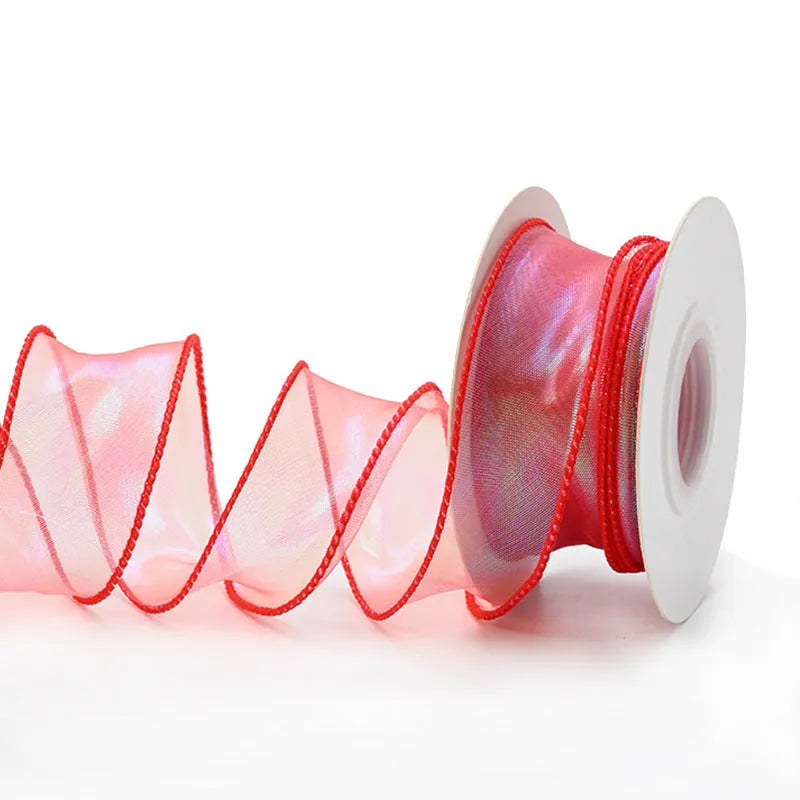 Fishtail yarn colourful wave ribbon in eight colours for DIY floral and gift projects