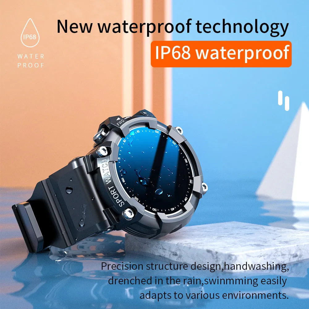ATTACK 3 IP67 waterproof smartwatch in black with round colour screen on a TPU strap