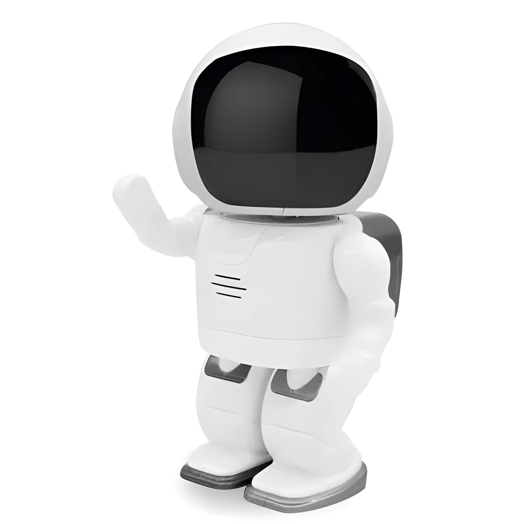 Astronaut robot camera with 3.6mm lens, night vision, two-way audio, 355° pan, 45° tilt, black or white