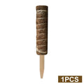 Green radish coconut palm stick totem pole made of natural coconut moss fibre with wooden support for indoor climbing plants