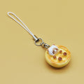 New cute kitten egg tart simulation mobile phone pendant with cartoon decoration, three specification options
