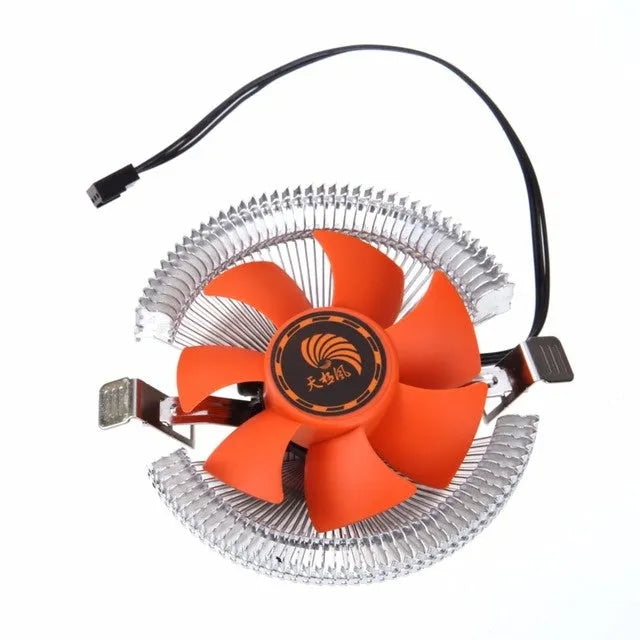 PC CPU cooler cooling fan 12V DC 2600RPM low noise with black chassis and installation accessories