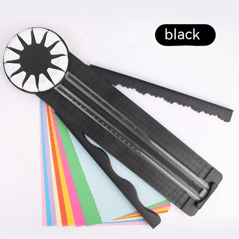 Pink and black 12-in-1 multifunctional dotted paper cutting machine for crafts.